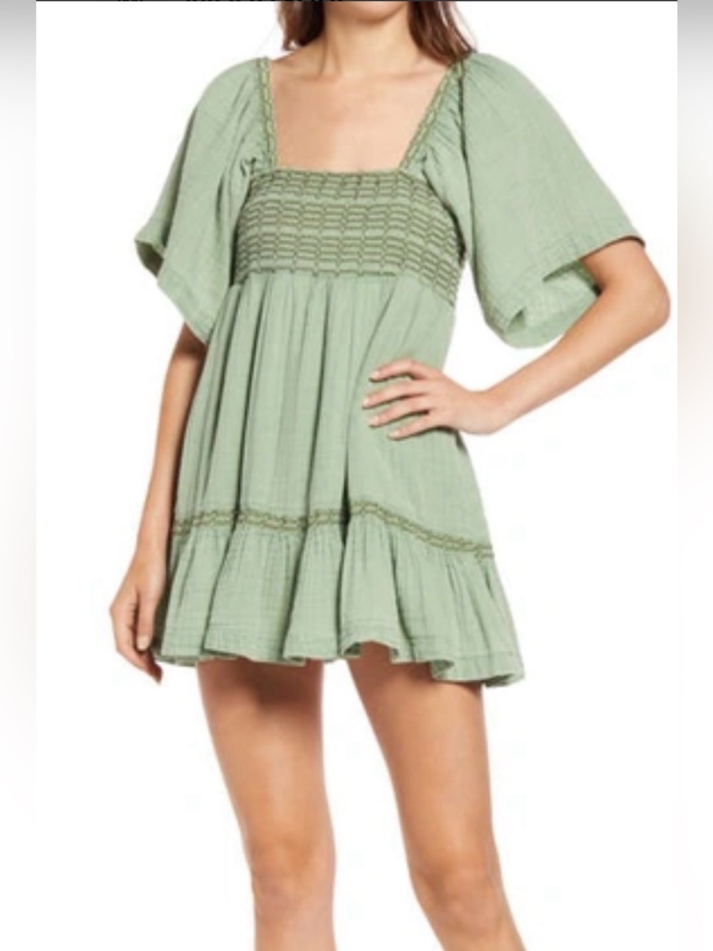 Free People Easy to Love Mini Dress Small Boho Cottagecore Prairie Renfaire